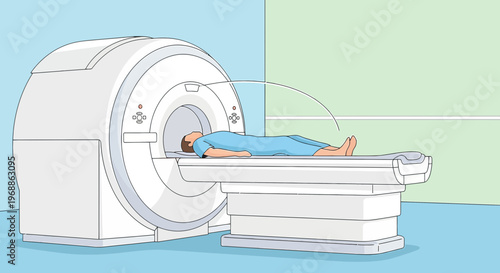 Patient undergoing MRI scan in a modern medical imaging facility