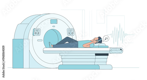 Patient undergoing MRI scan in a modern medical imaging center, healthcare technology