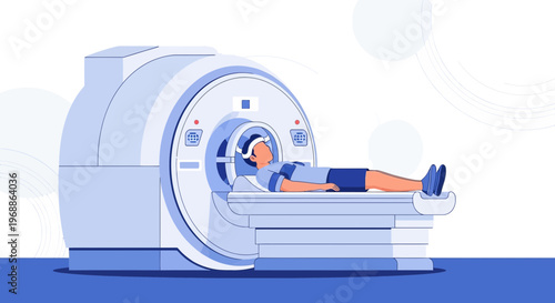 Patient undergoing MRI scan in a modern medical imaging center