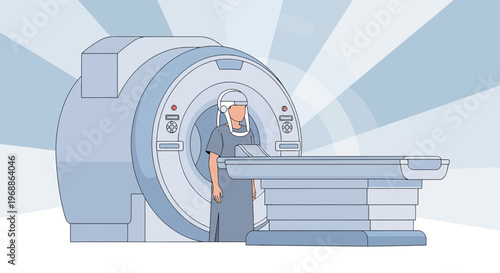 Patient undergoing MRI scan in a modern medical imaging center