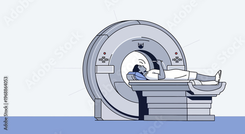Patient undergoing MRI scan in a modern medical imaging center