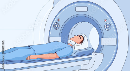 Patient undergoing MRI scan in a modern medical imaging center