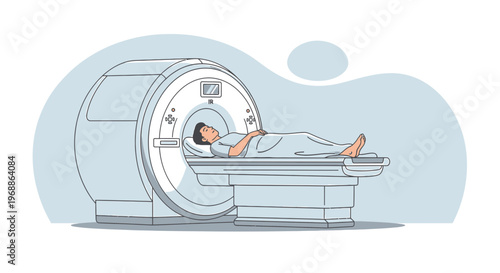 Patient undergoing MRI scan in a modern medical imaging center