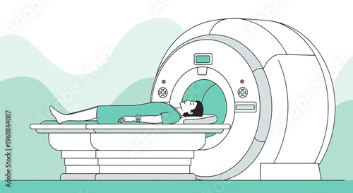 Patient undergoing MRI scan in a modern medical imaging center