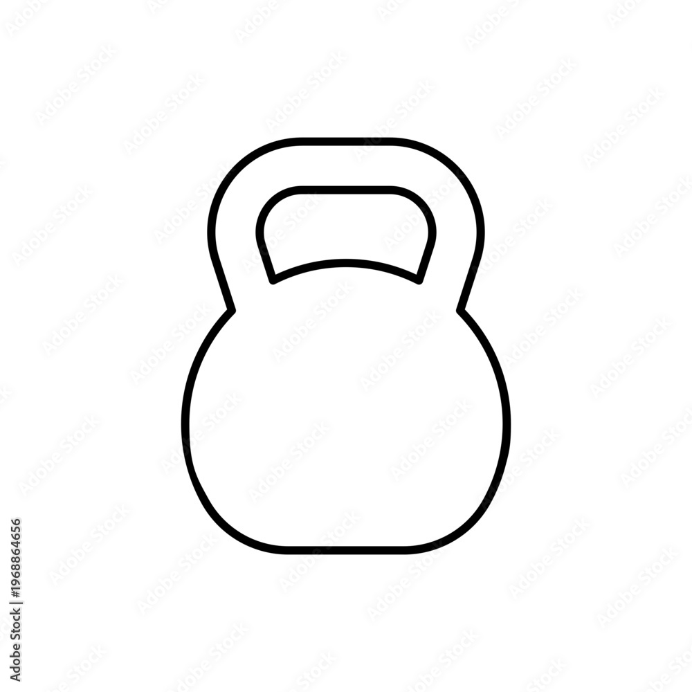 Fototapeta premium Kettlebell Icon Outline. Fitness and Workout Symbol Isolated on Transparent Background for App, Web, and Graphic Design. Vector Illustration