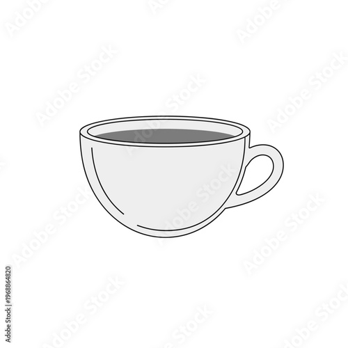 A simple line drawing coffee cup.