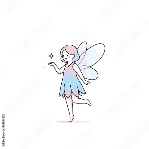 A cute little fairy with wings.