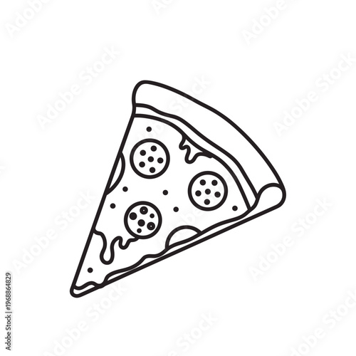 A slice of pepperoni pizza.