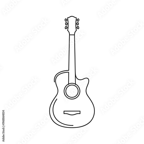 Acoustic Guitar Instrument Close Up View.