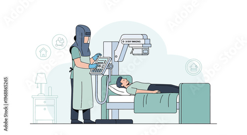 Medical Technician Operating CT Scanner for Patient Scan in Modern Clinic