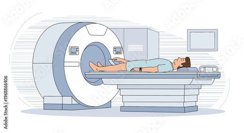 Patient undergoing MRI scan in a modern medical imaging center, advanced technology for diagnosis