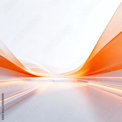 Abstract Orange Wave Background with Dynamic Light Trails