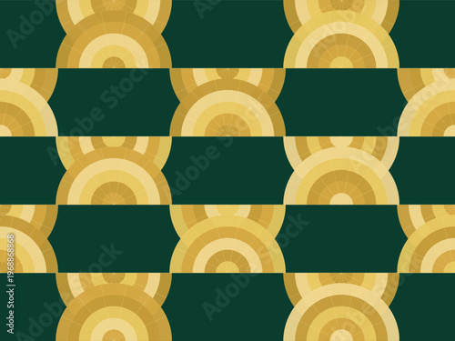 Elegant Art Deco Fan Pattern Gold Geometric Luxury Background