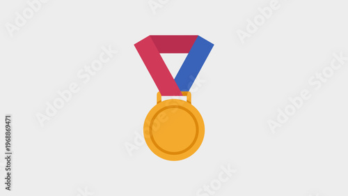 Professional gold medal flat design – Suitable for employee of the month, success stories, or athletic trophies.