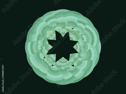 Art Deco Sunburst Fan Ornamental Gold Black Premium Pattern