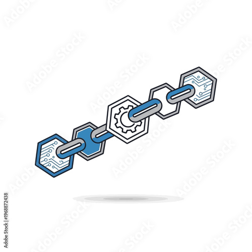 Chain Link Gear Technology Concept.