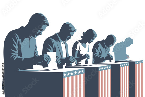 People casting their votes in a democratic election process