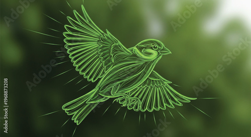 vector illustration of a sparrow bird 
