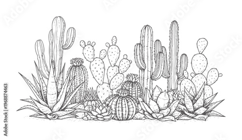 Of various desert succulents and cacti plants cactus botanical