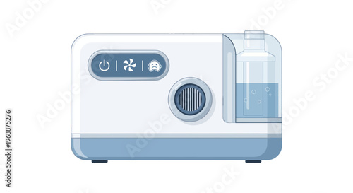 Air purifier, air cleaner, blue and white, vector illustration, home appliance, air quality