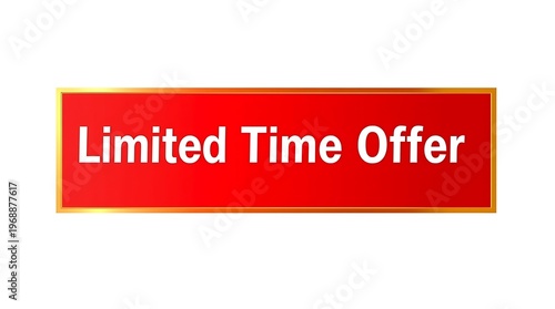 Limited Time Offer Red Promotional Sale Banner Label