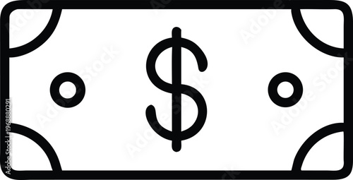 Dont have dolar icon outline vector an white background.eps