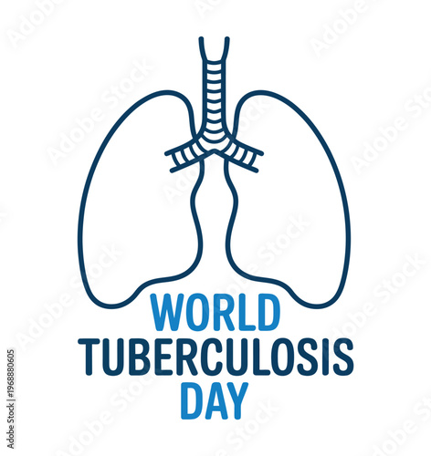 A graphic illustration of lungs and trachea for World Tuberculosis Day awareness campaign
