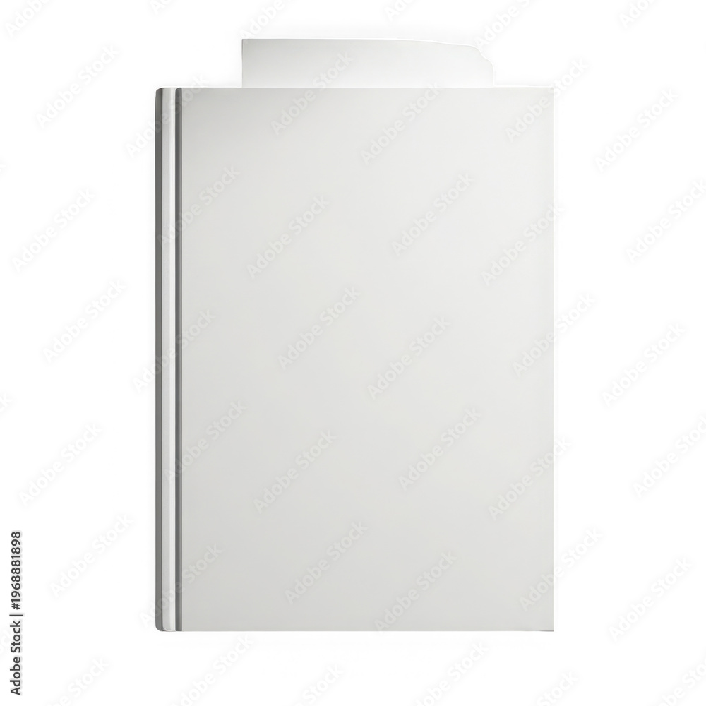 Fototapeta premium A white notepad with a sheet of paper sticking out on isolated transparent background