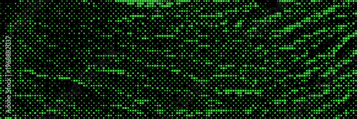 Green bitmap pixel background with gradient pattern and 8bit art. Glitch video game backdrop.