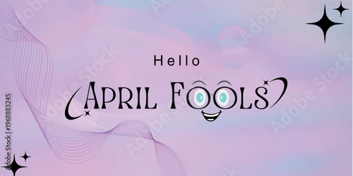 April Fools Day Abstract Background with Funny Face Design