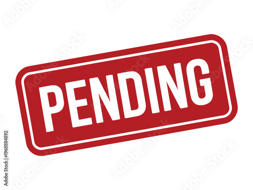 A red pending stamp on a white background indicating a status of something being processed or approved
