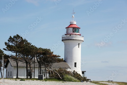 Sletterhage lighthouse in Helgenaes, Denmark 
