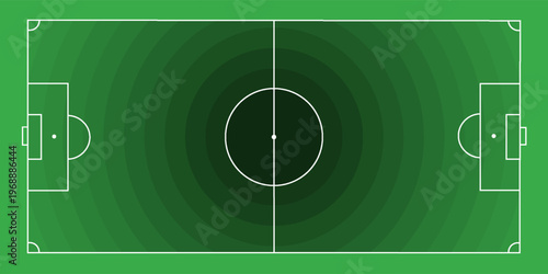 Football fields top view. Soccer grass fields with chalk lines. Green grass field background. Vector Football - Soccer Field. Scheme and marking of the football field, soccer field.