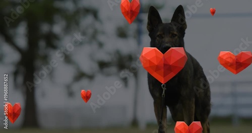 Animation of road sign with copy space over glowing spots and snow globe