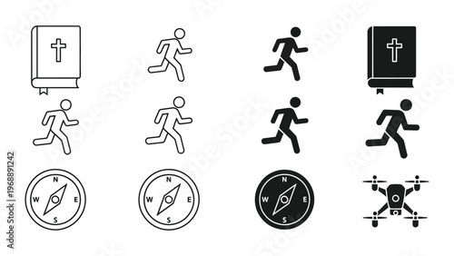 Symbolic representations of exploration, faith, and modern technology