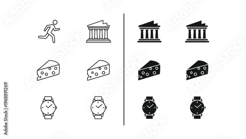 Gradual transformation of icons from simple to complex designs