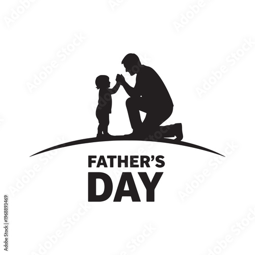 Father's Day Silhouette Icon Vector for Family Love Celebration Design