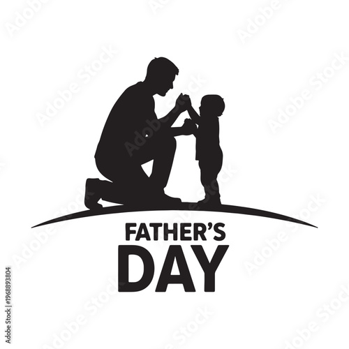 Fathers Day Silhouette Icon Vector for Family Love Celebration Concept