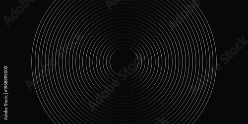 Create a bold look with a centric circle background featuring vector graphics of sound waves.