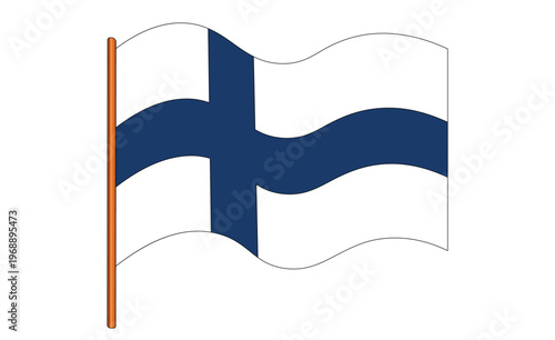 Flag of Finland. Finnish national symbol in official colors. Template icon. Abstract vector background.