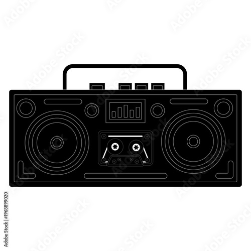 Retro Music design elements. Back to 80-90s, modern trend design style. Vector illustration.