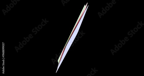 Bingo cards, rotation animation seamlessly loopable. 3D rendering isolated on transparent background