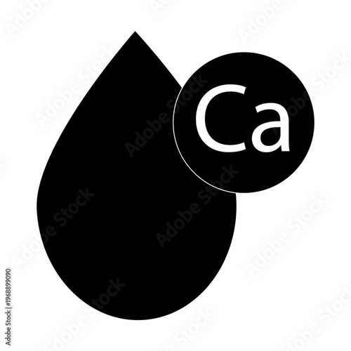 Milk drop with molecule calcium vector icon. Dairy product sign. Graph symbol for cooking web site and apps design, logo, app, 