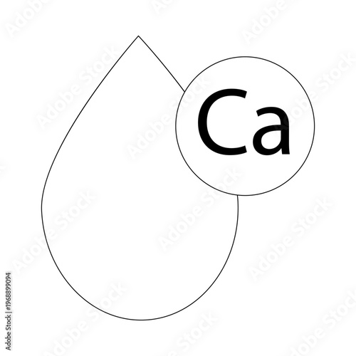 Milk drop with molecule calcium vector icon. Dairy product sign. Graph symbol for cooking web site and apps design, logo, app, 