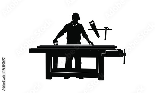 Worker operating a large industrial planer machine in a workshop setting