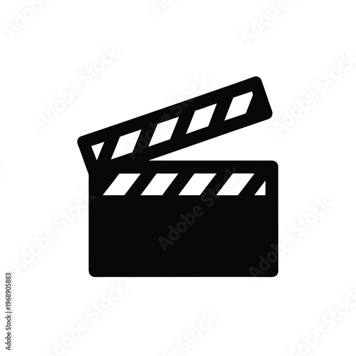 Cinema Clapperboard Icon Film Production Movie Making Vector