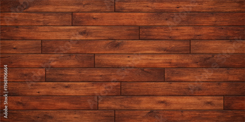 Natural brown wooden wall and old timber floor planks with a textured grain pattern create a rustic hardwood material backdrop