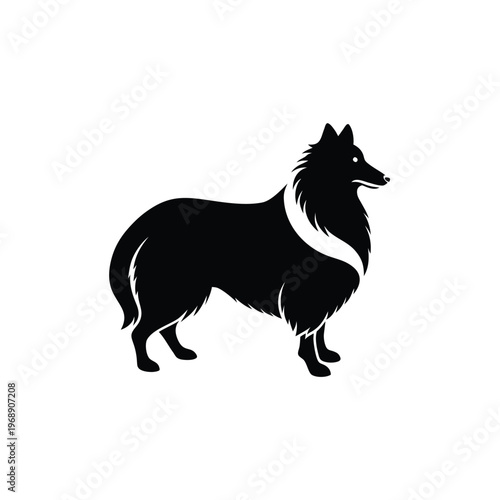 Elegant Collie Silhouette Design For Pet Products And Animal Graphics