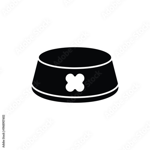Pet Food Bowl Icon Design For Animal Care And Nutrition
