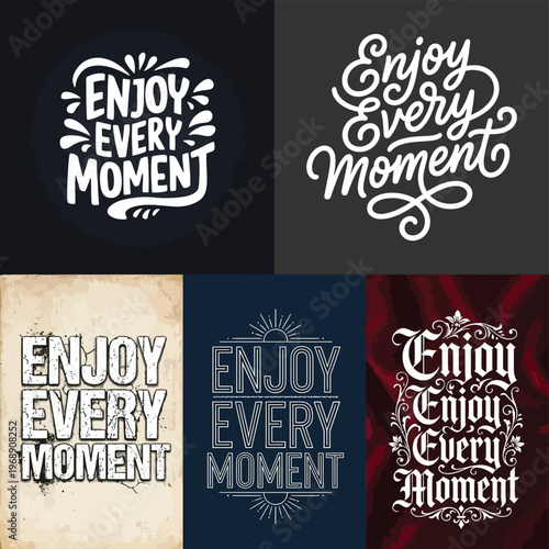 Modern typography illustration vector style t-shirt inspirational design set
